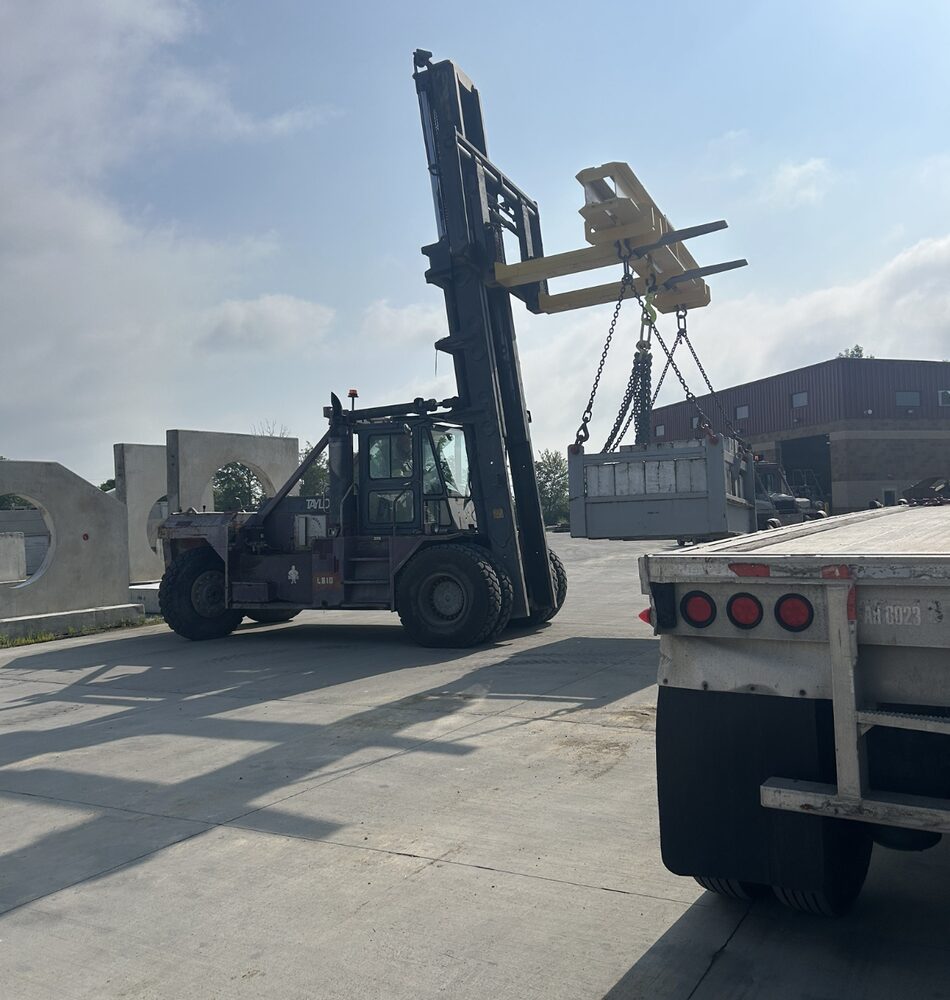 Certified test weights used for a crane load test